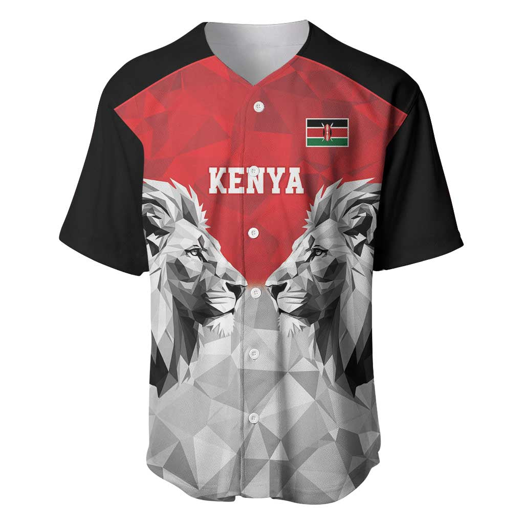 Kenya Rugby Custom Baseball Jersey Red Kenyan 22-23 Motif - Wonder Print Shop