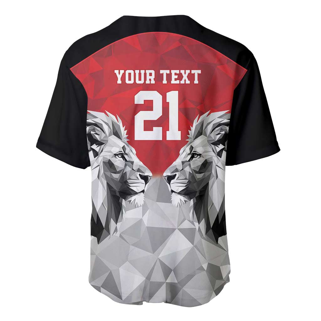 Kenya Rugby Custom Baseball Jersey Red Kenyan 22-23 Motif - Wonder Print Shop
