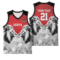 Kenya Rugby Custom Basketball Jersey Red Kenyan 22-23 Motif - Wonder Print Shop