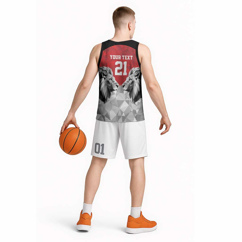 Kenya Rugby Custom Basketball Jersey Red Kenyan 22-23 Motif - Wonder Print Shop