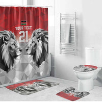Kenya Rugby Custom Bathroom Set Red Kenyan 22-23 Motif - Wonder Print Shop