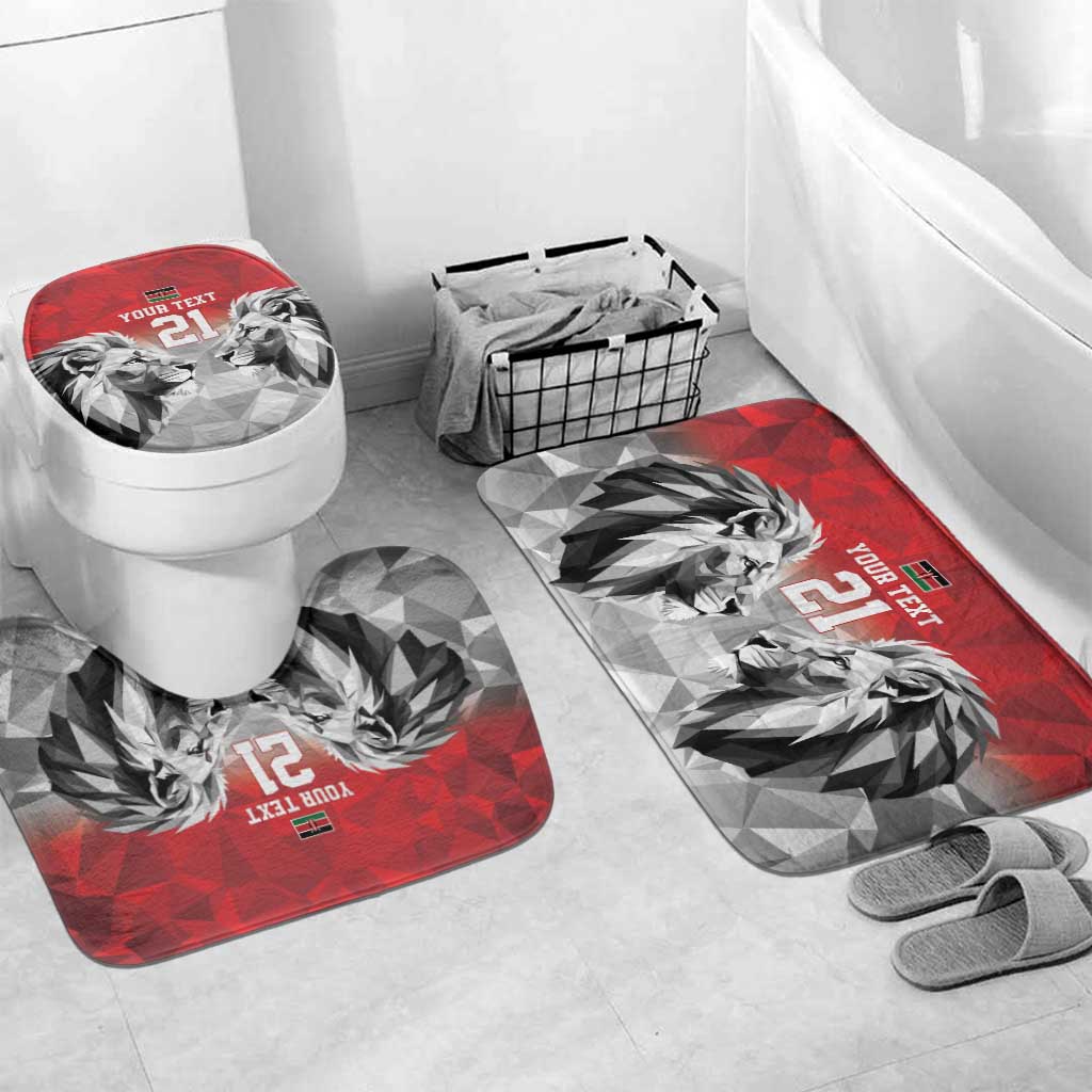Kenya Rugby Custom Bathroom Set Red Kenyan 22-23 Motif - Wonder Print Shop