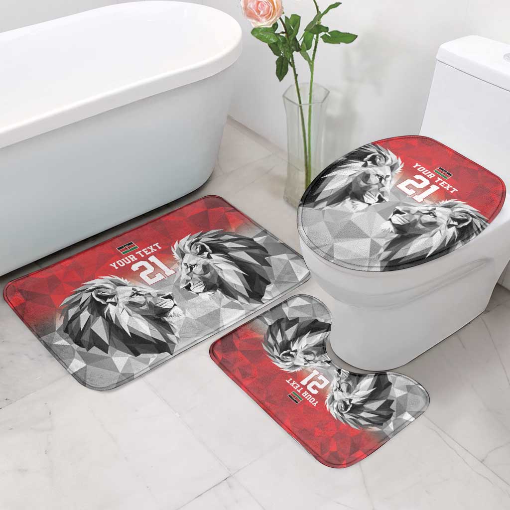 Kenya Rugby Custom Bathroom Set Red Kenyan 22-23 Motif - Wonder Print Shop