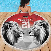 Kenya Rugby Custom Beach Blanket Red Kenyan 22-23 Motif - Wonder Print Shop