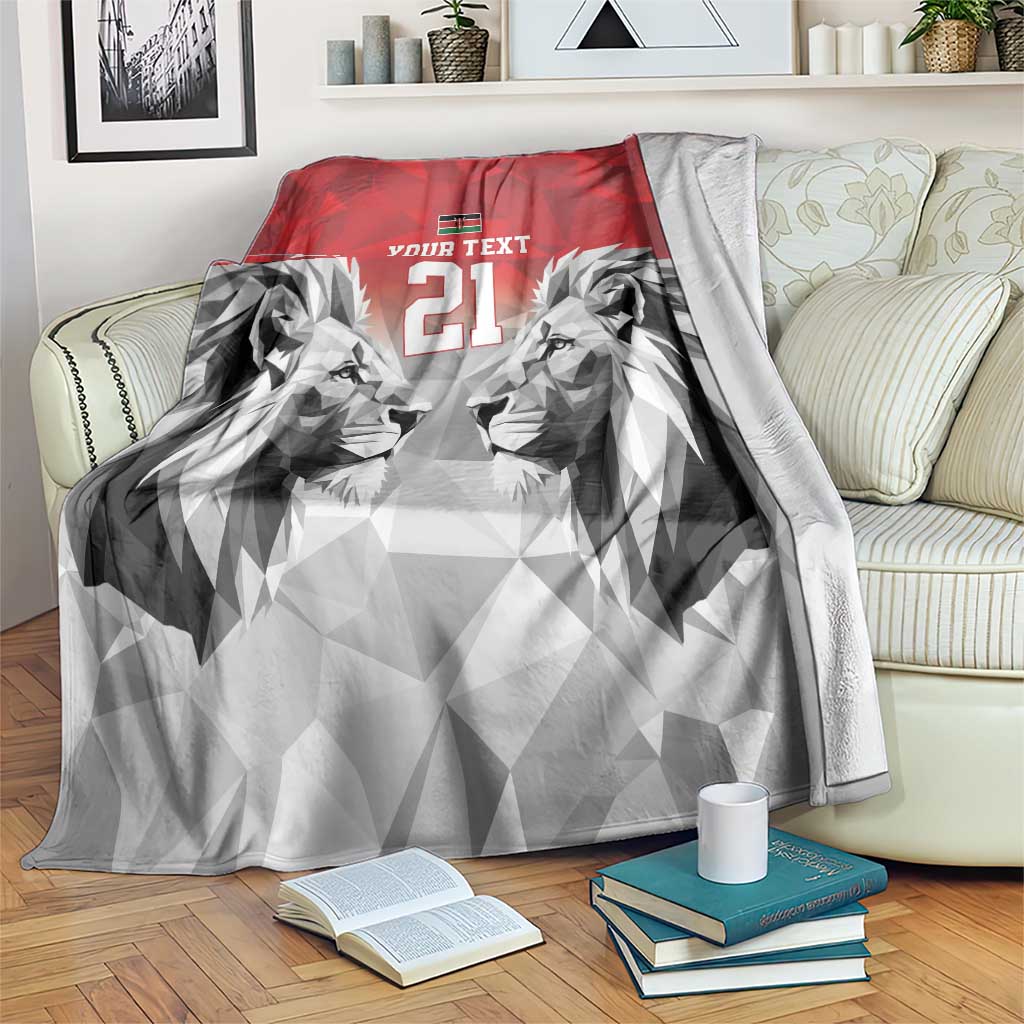 Kenya Rugby Custom Blanket Red Kenyan 22-23 Motif - Wonder Print Shop