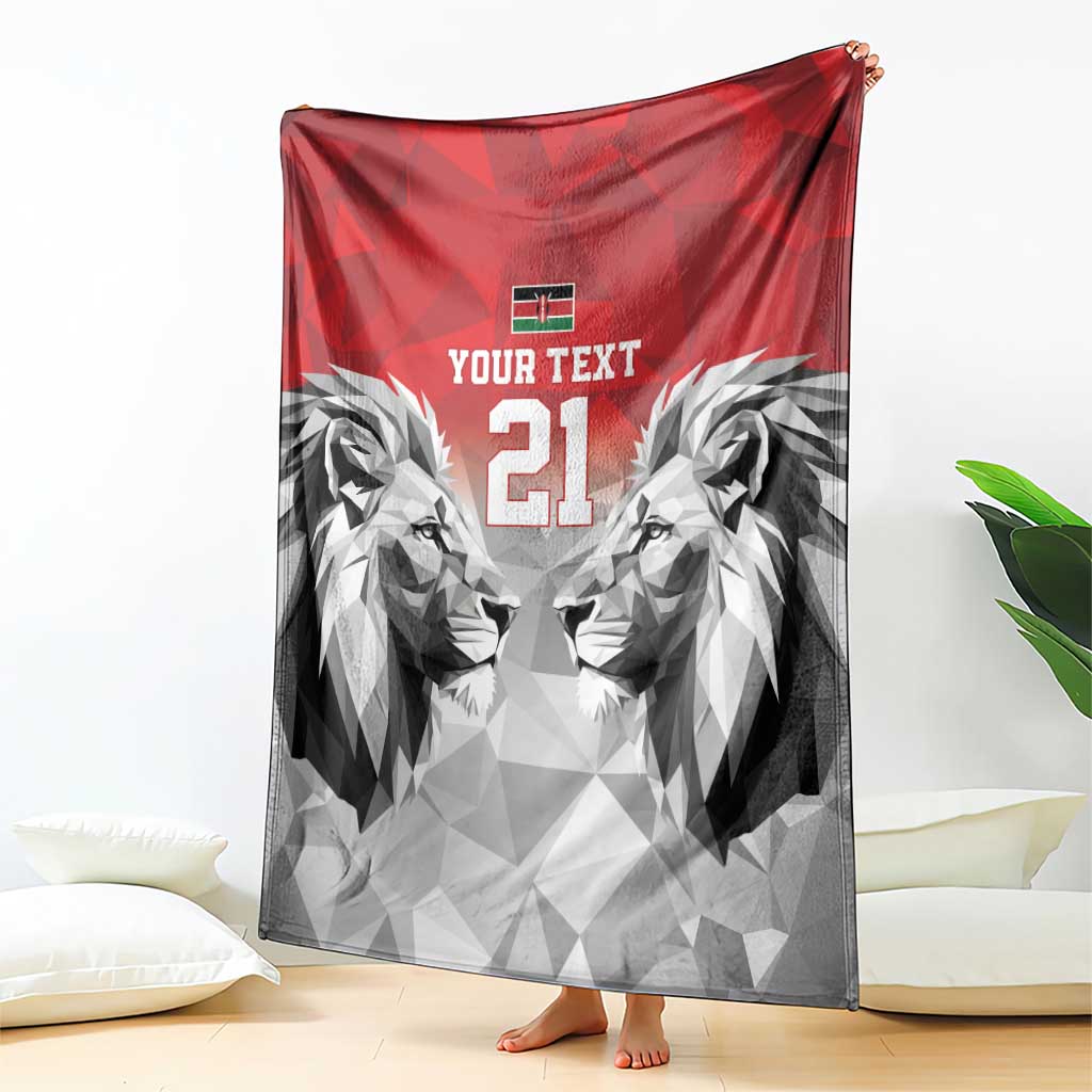 Kenya Rugby Custom Blanket Red Kenyan 22-23 Motif - Wonder Print Shop