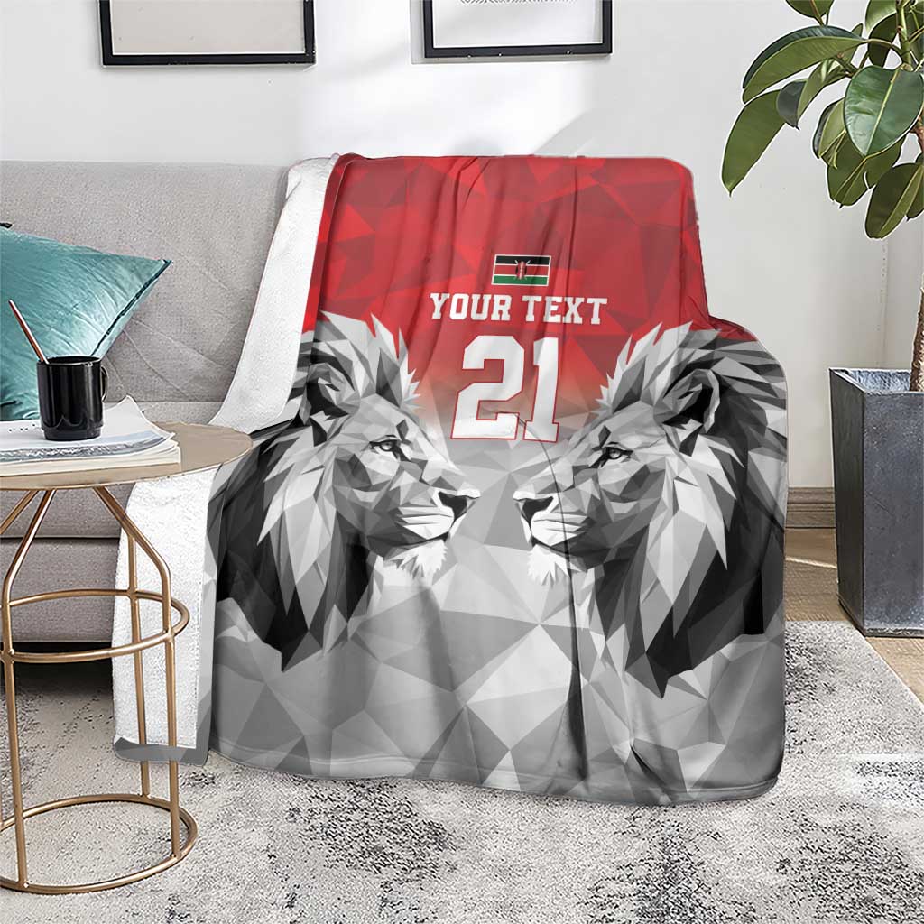 Kenya Rugby Custom Blanket Red Kenyan 22-23 Motif - Wonder Print Shop