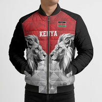 Kenya Rugby Custom Bomber Puffer Jacket Red Kenyan 22-23 Motif - Wonder Print Shop