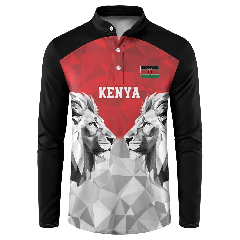 Kenya Rugby Custom Button Sweatshirt Red Kenyan 22-23 Motif - Wonder Print Shop
