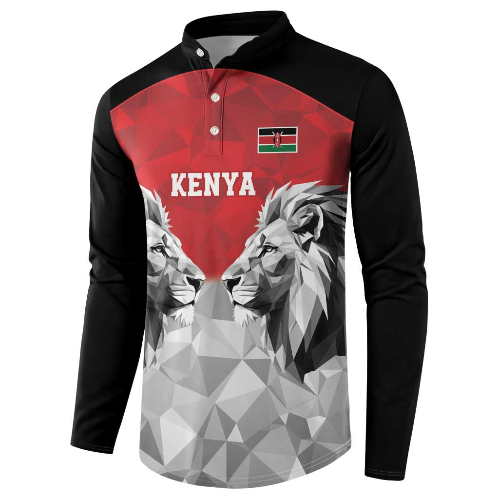 Kenya Rugby Custom Button Sweatshirt Red Kenyan 22-23 Motif - Wonder Print Shop