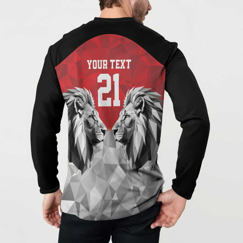Kenya Rugby Custom Button Sweatshirt Red Kenyan 22-23 Motif - Wonder Print Shop