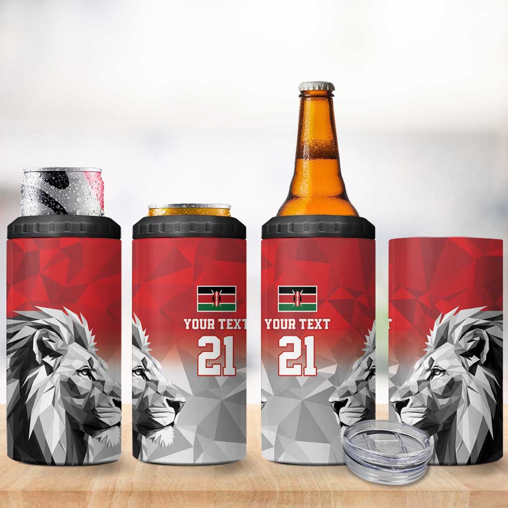 Kenya Rugby Custom 4 in 1 Can Cooler Tumbler Red Kenyan 22-23 Motif - Wonder Print Shop