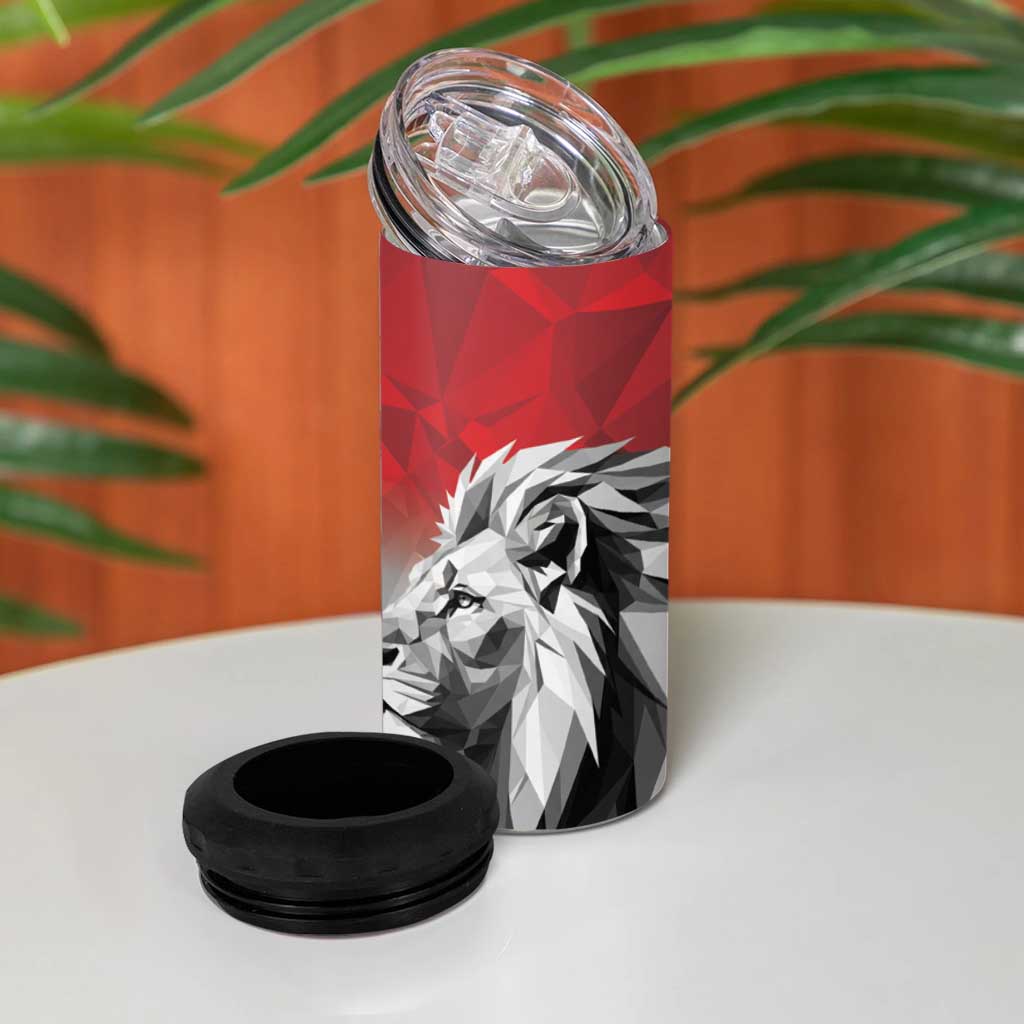 Kenya Rugby Custom 4 in 1 Can Cooler Tumbler Red Kenyan 22-23 Motif - Wonder Print Shop