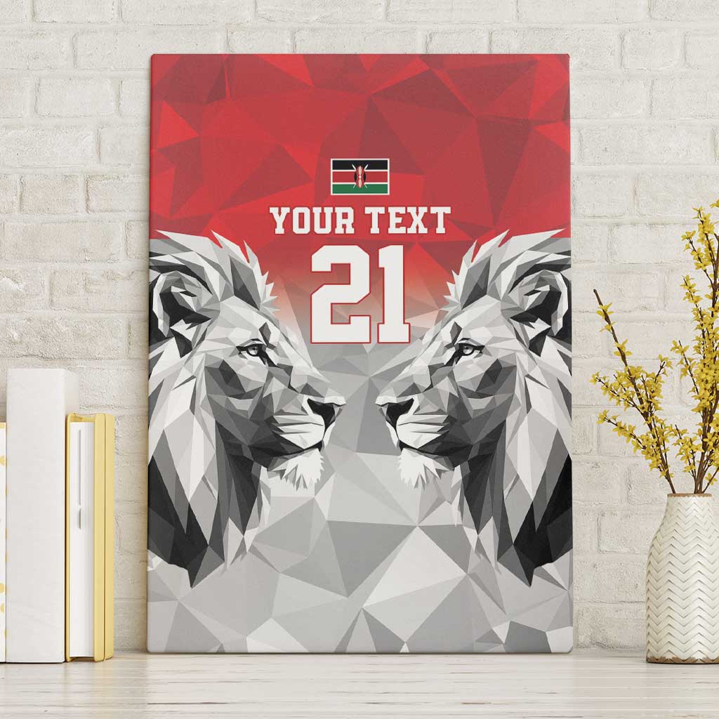 Kenya Rugby Custom Canvas Wall Art Red Kenyan 22-23 Motif - Wonder Print Shop