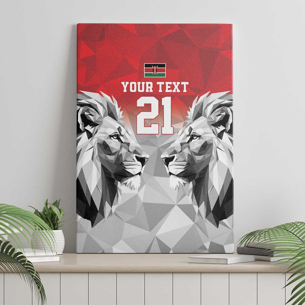 Kenya Rugby Custom Canvas Wall Art Red Kenyan 22-23 Motif - Wonder Print Shop