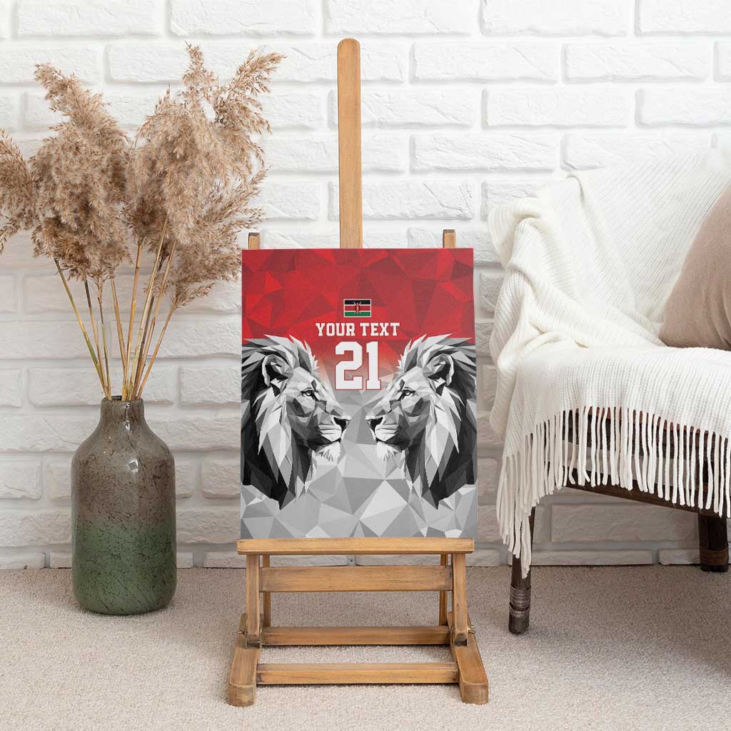 Kenya Rugby Custom Canvas Wall Art Red Kenyan 22-23 Motif - Wonder Print Shop