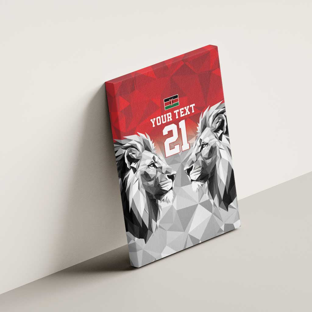Kenya Rugby Custom Canvas Wall Art Red Kenyan 22-23 Motif - Wonder Print Shop