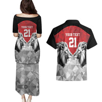 Kenya Rugby Custom Couples Matching Puletasi and Hawaiian Shirt Red Kenyan 22-23 Motif - Wonder Print Shop