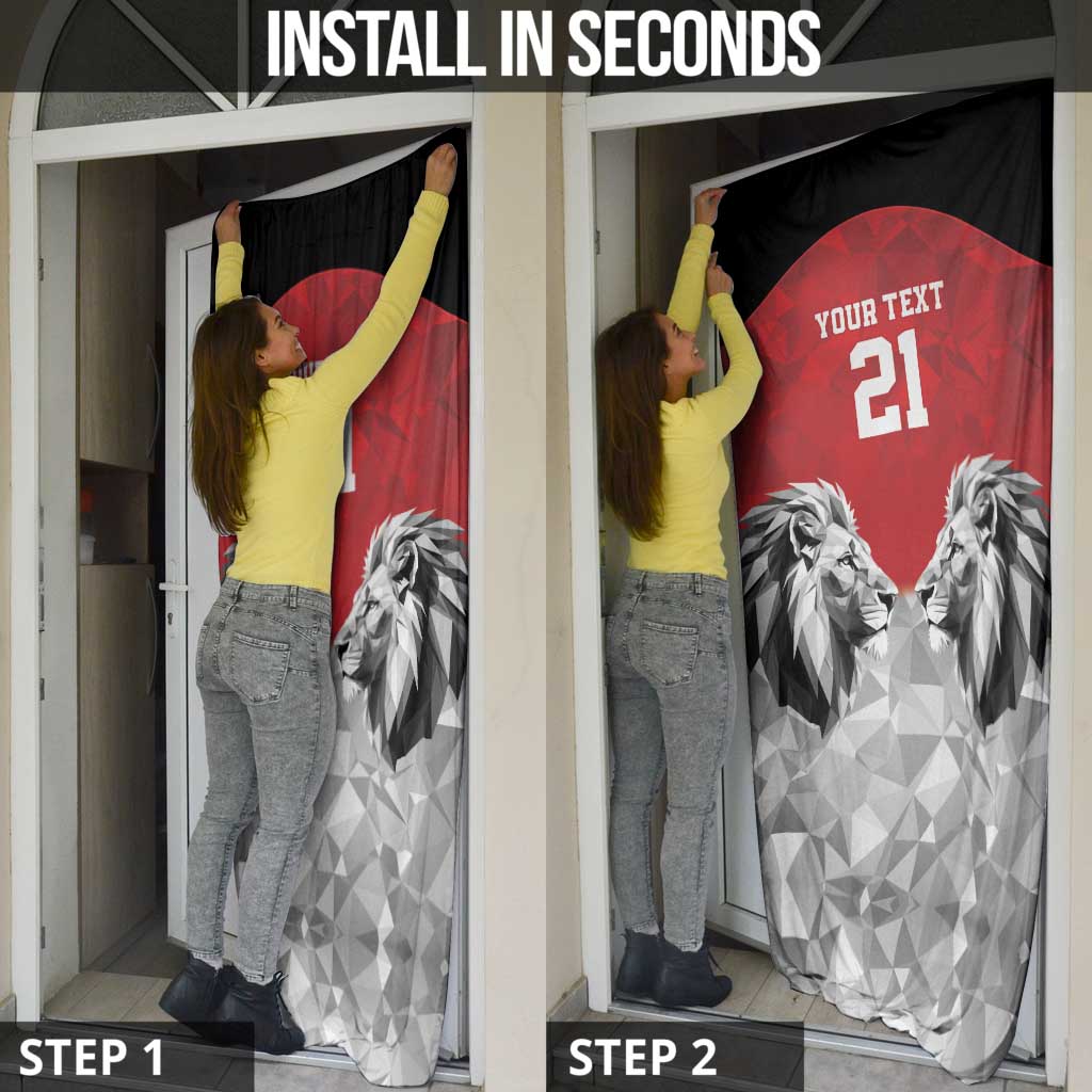 Kenya Rugby Custom Door Cover Red Kenyan 22-23 Motif - Wonder Print Shop