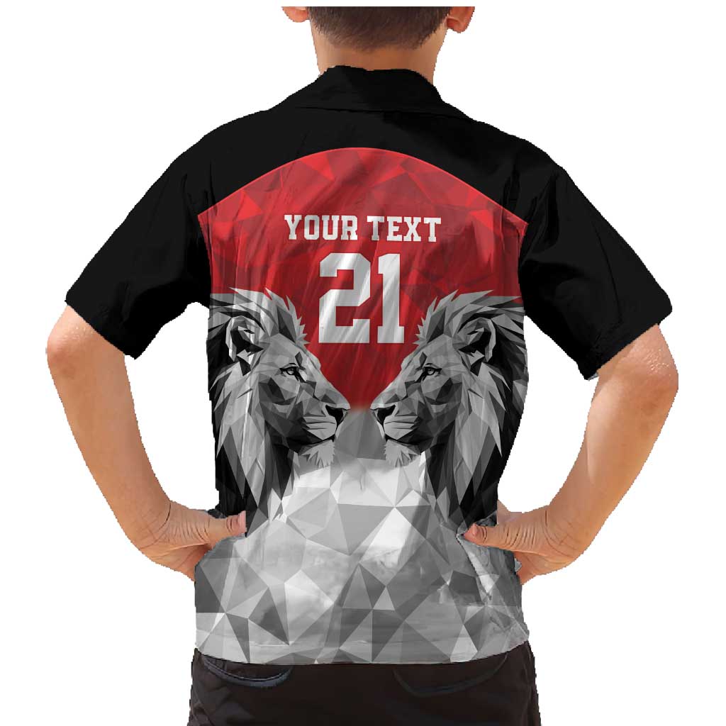 Kenya Rugby Custom Family Matching Mermaid Dress and Hawaiian Shirt Red Kenyan 22-23 Motif - Wonder Print Shop