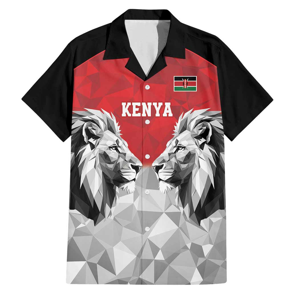 Kenya Rugby Custom Family Matching Mermaid Dress and Hawaiian Shirt Red Kenyan 22-23 Motif - Wonder Print Shop