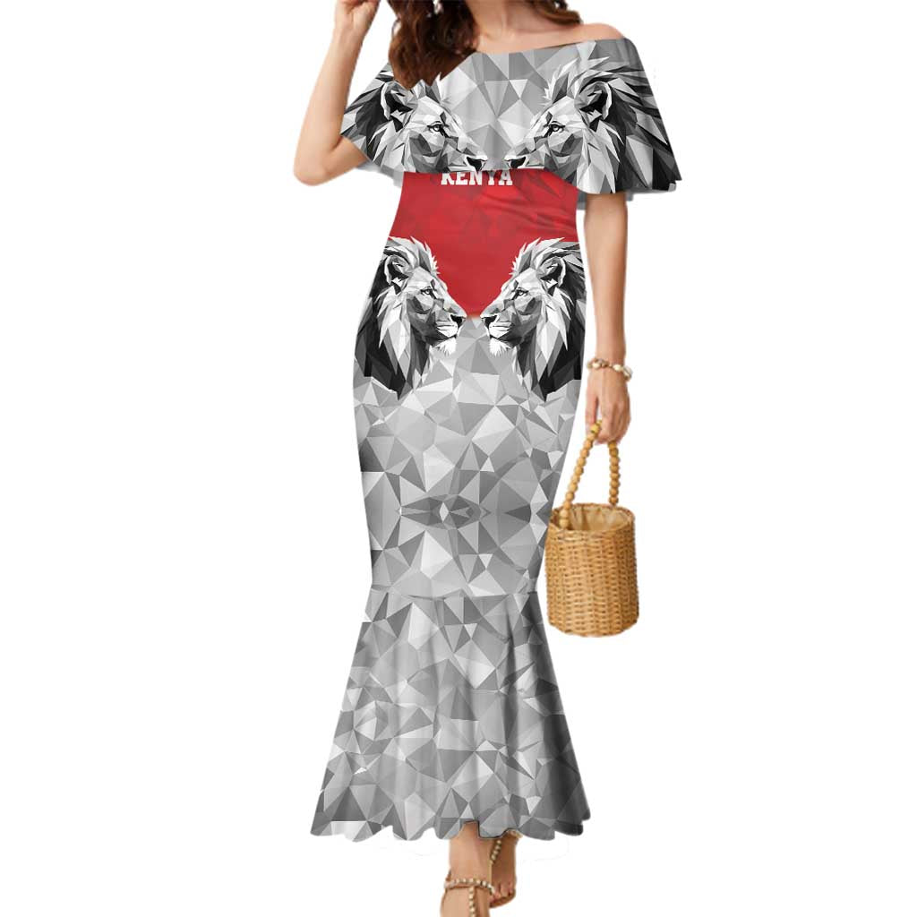 Kenya Rugby Custom Family Matching Mermaid Dress and Hawaiian Shirt Red Kenyan 22-23 Motif - Wonder Print Shop