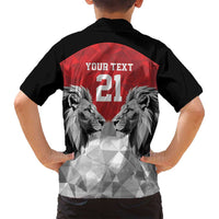 Kenya Rugby Custom Family Matching Off Shoulder Maxi Dress and Hawaiian Shirt Red Kenyan 22-23 Motif - Wonder Print Shop