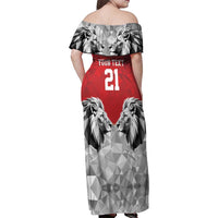 Kenya Rugby Custom Family Matching Off Shoulder Maxi Dress and Hawaiian Shirt Red Kenyan 22-23 Motif - Wonder Print Shop