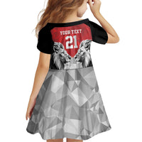 Kenya Rugby Custom Family Matching Off Shoulder Short Dress and Hawaiian Shirt Red Kenyan 22-23 Motif - Wonder Print Shop