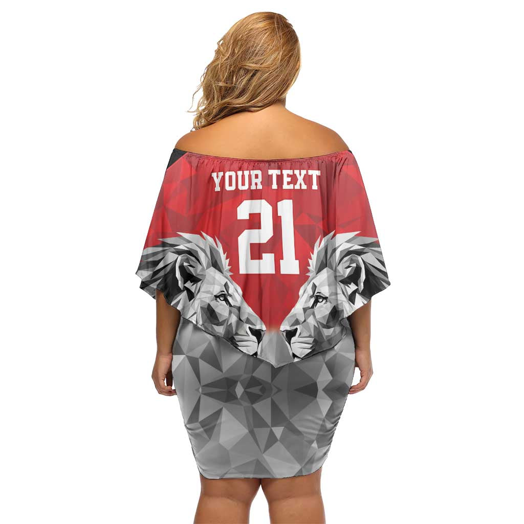 Kenya Rugby Custom Family Matching Off Shoulder Short Dress and Hawaiian Shirt Red Kenyan 22-23 Motif - Wonder Print Shop