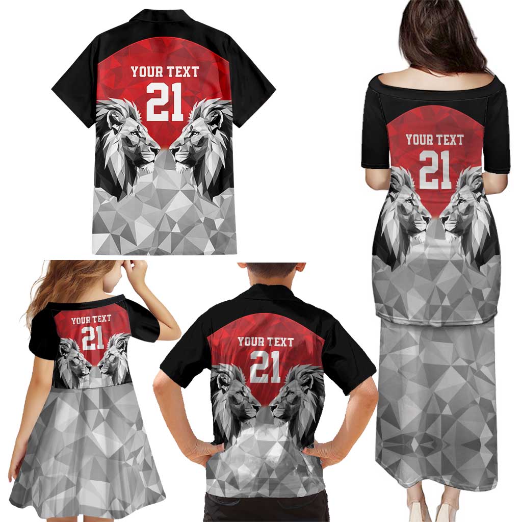 Kenya Rugby Custom Family Matching Puletasi and Hawaiian Shirt Red Kenyan 22-23 Motif - Wonder Print Shop