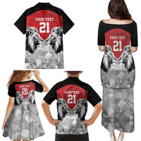 Kenya Rugby Custom Family Matching Puletasi and Hawaiian Shirt Red Kenyan 22-23 Motif - Wonder Print Shop