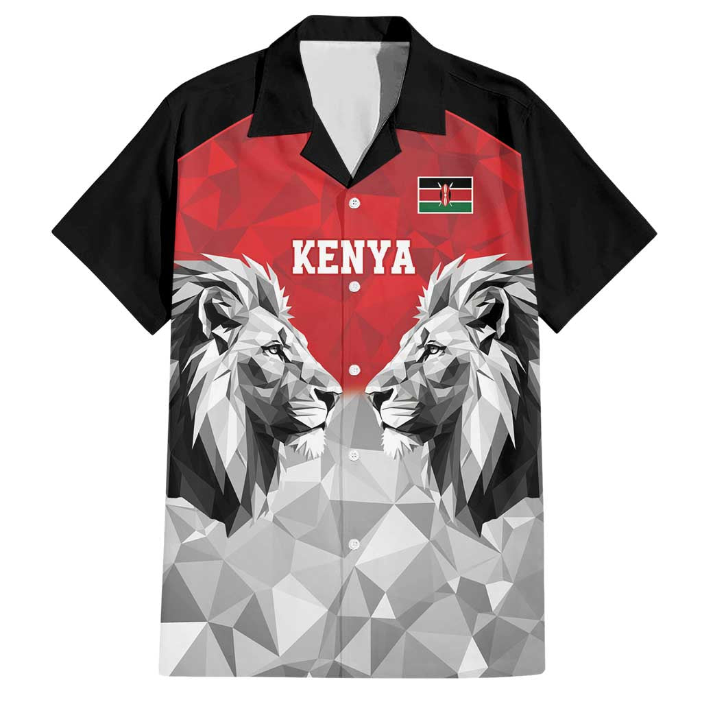 Kenya Rugby Custom Family Matching Short Sleeve Bodycon Dress and Hawaiian Shirt Red Kenyan 22-23 Motif - Wonder Print Shop