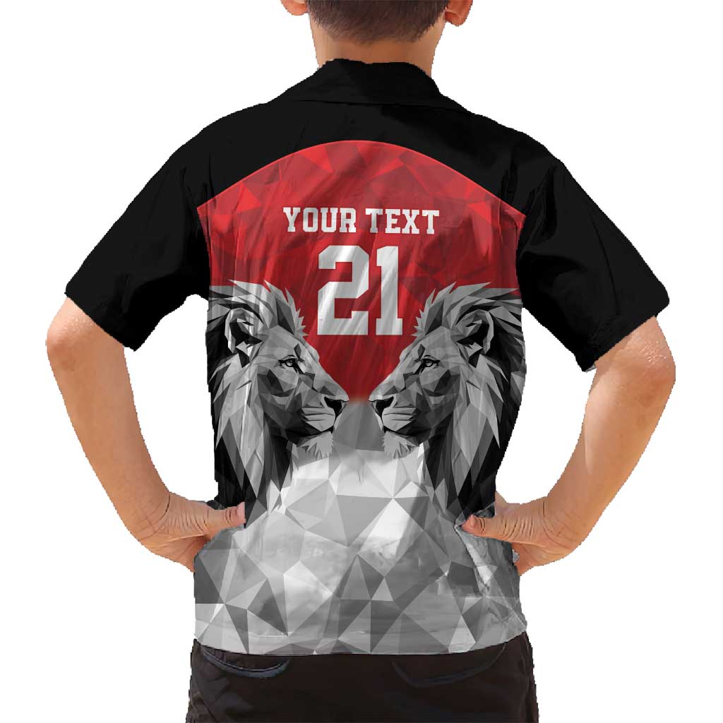 Kenya Rugby Custom Family Matching Tank Maxi Dress and Hawaiian Shirt Red Kenyan 22-23 Motif - Wonder Print Shop