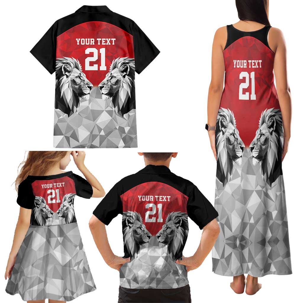 Kenya Rugby Custom Family Matching Tank Maxi Dress and Hawaiian Shirt Red Kenyan 22-23 Motif - Wonder Print Shop