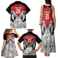 Kenya Rugby Custom Family Matching Tank Maxi Dress and Hawaiian Shirt Red Kenyan 22-23 Motif - Wonder Print Shop