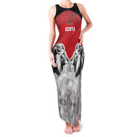Kenya Rugby Custom Family Matching Tank Maxi Dress and Hawaiian Shirt Red Kenyan 22-23 Motif - Wonder Print Shop