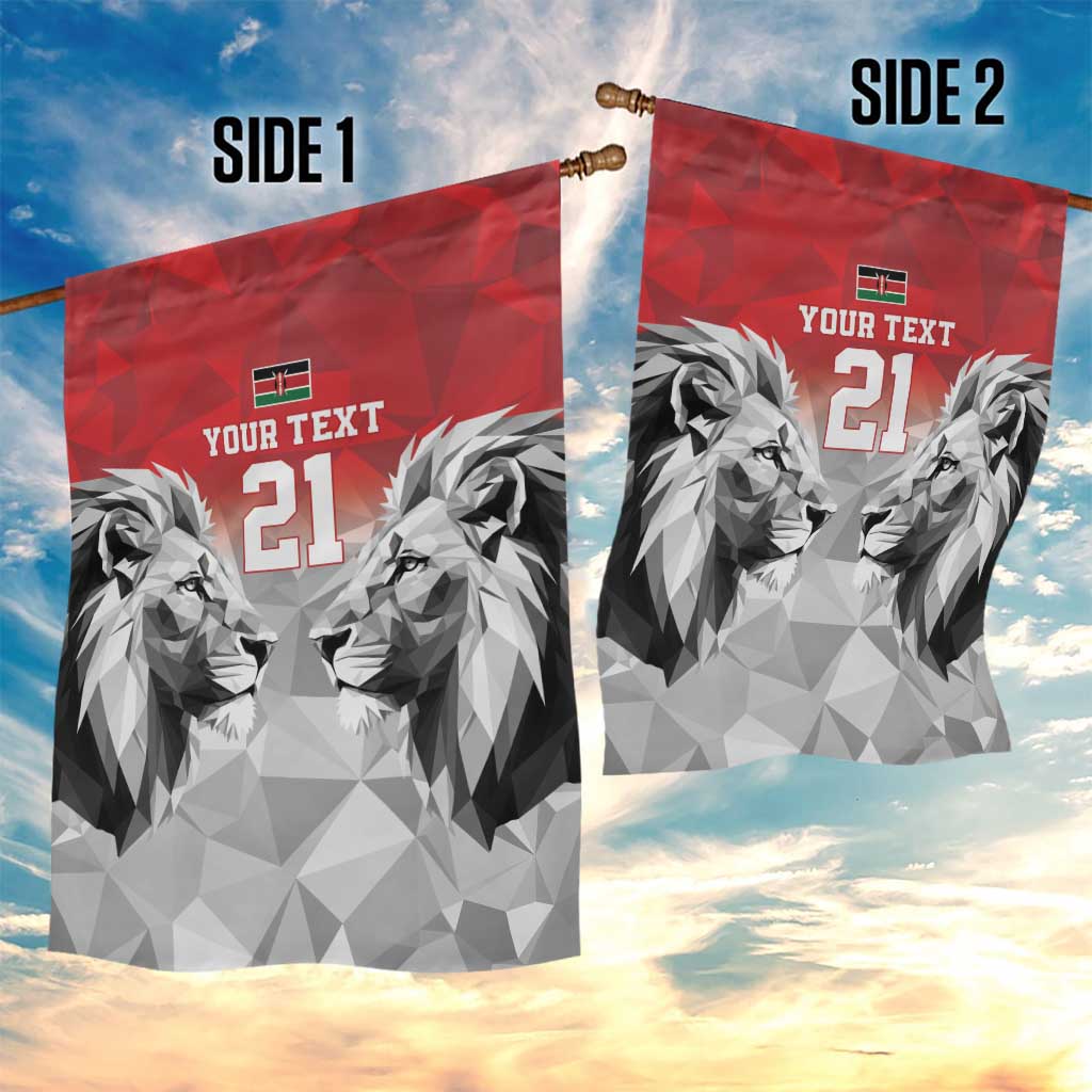 Kenya Rugby Custom Garden Flag Red Kenyan 22-23 Motif - Wonder Print Shop