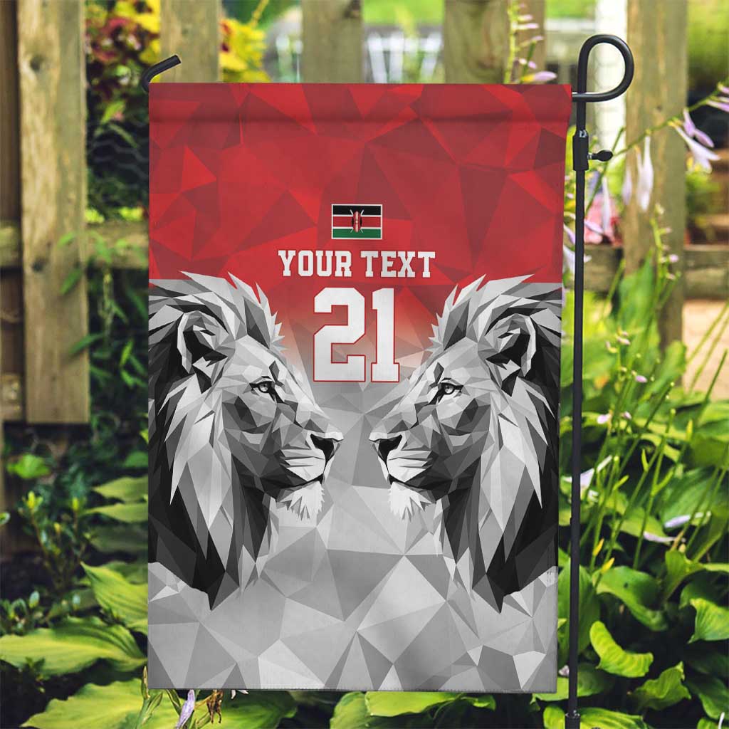 Kenya Rugby Custom Garden Flag Red Kenyan 22-23 Motif - Wonder Print Shop