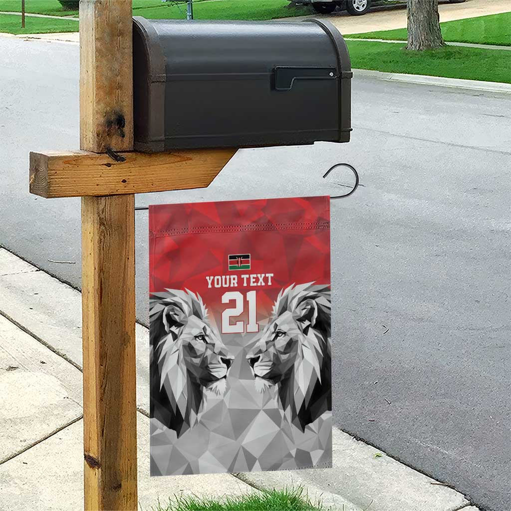 Kenya Rugby Custom Garden Flag Red Kenyan 22-23 Motif - Wonder Print Shop