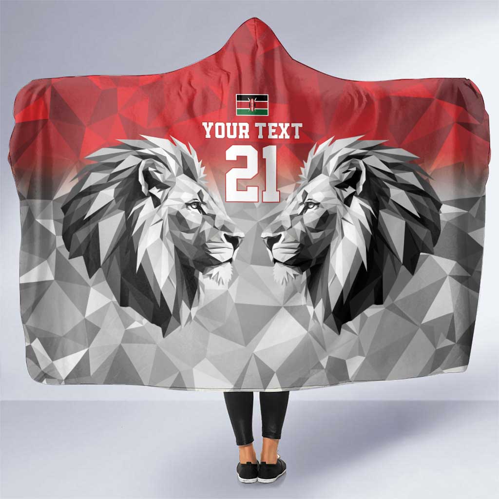 Kenya Rugby Custom Hooded Blanket Red Kenyan 22-23 Motif - Wonder Print Shop