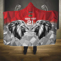 Kenya Rugby Custom Hooded Blanket Red Kenyan 22-23 Motif - Wonder Print Shop