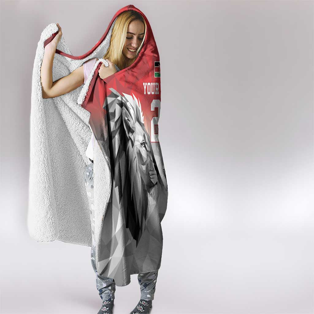 Kenya Rugby Custom Hooded Blanket Red Kenyan 22-23 Motif - Wonder Print Shop