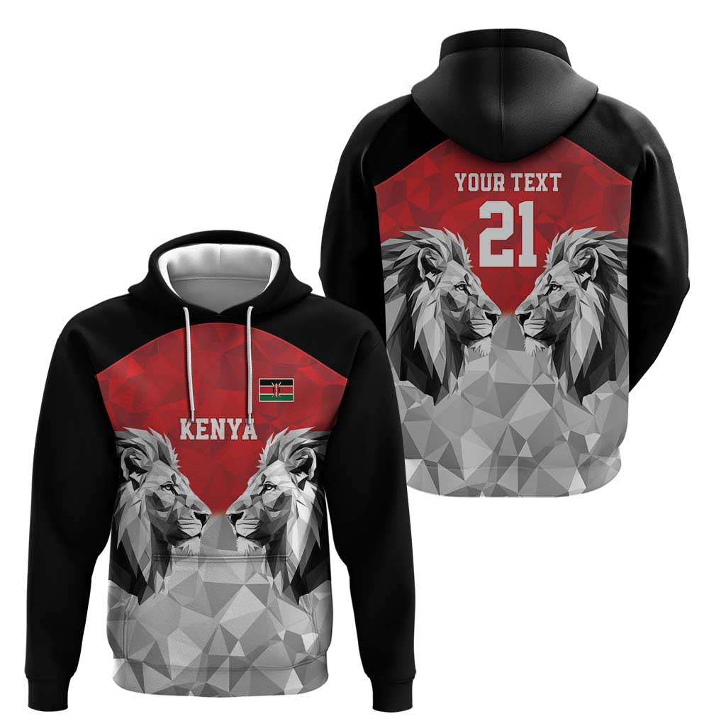 Kenya Rugby Custom Hoodie Red Kenyan 22-23 Motif - Wonder Print Shop