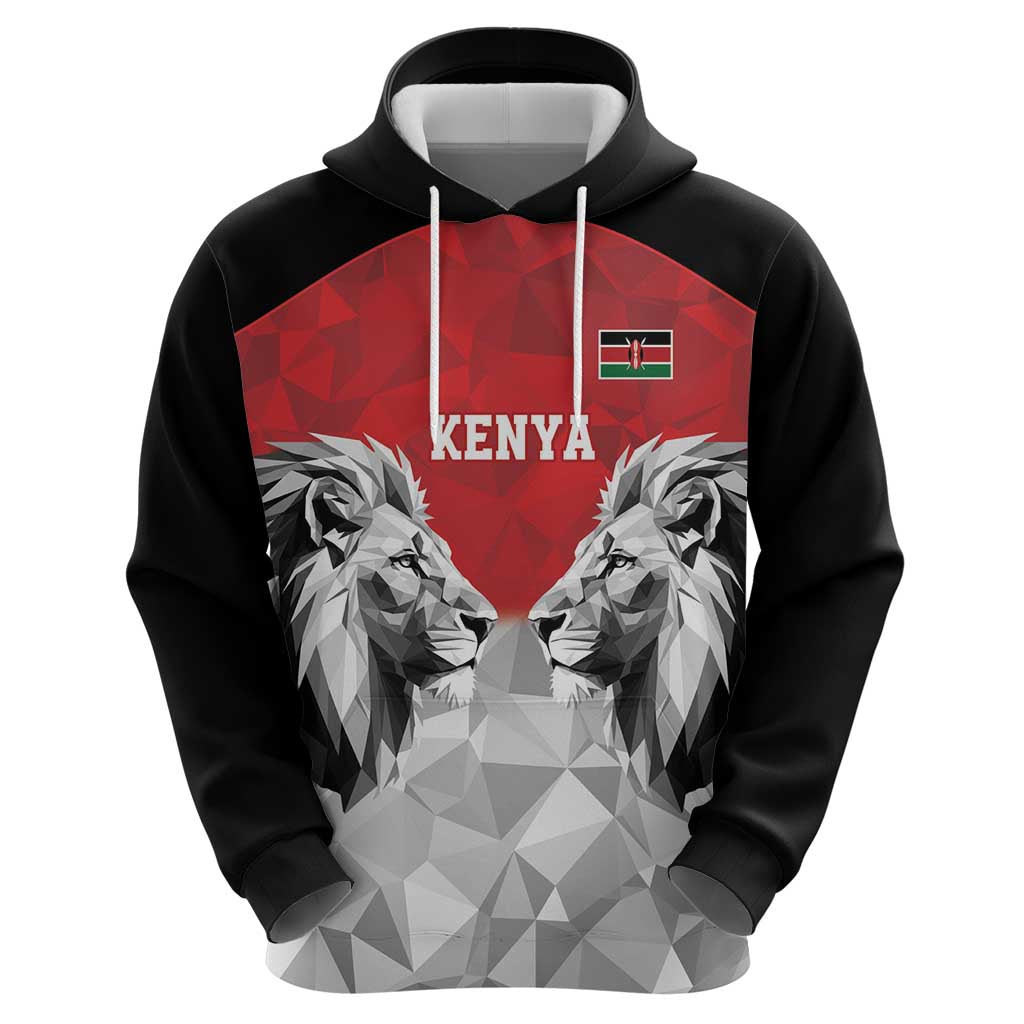 Kenya Rugby Custom Hoodie Red Kenyan 22-23 Motif - Wonder Print Shop
