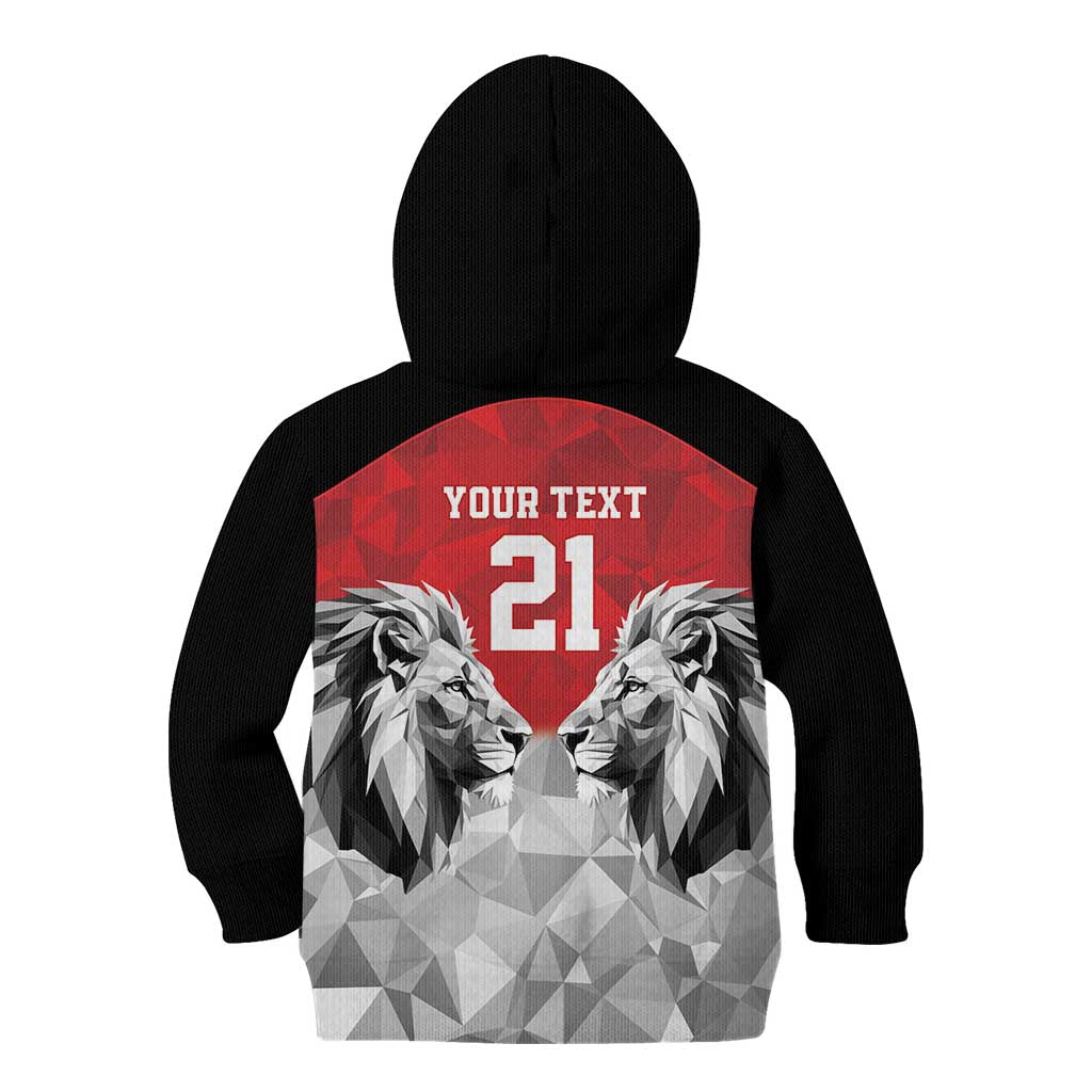Kenya Rugby Custom Kid Hoodie Red Kenyan 22-23 Motif - Wonder Print Shop