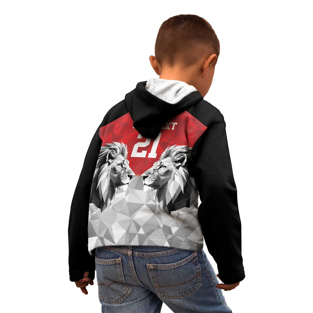 Kenya Rugby Custom Kid Hoodie Red Kenyan 22-23 Motif - Wonder Print Shop