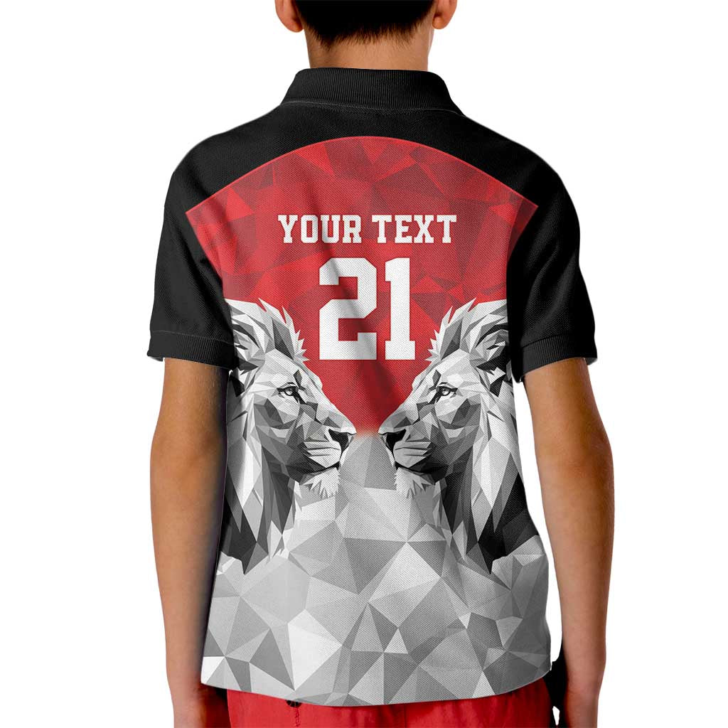 Kenya Rugby Custom Kid Polo Shirt Red Kenyan 22-23 Motif - Wonder Print Shop