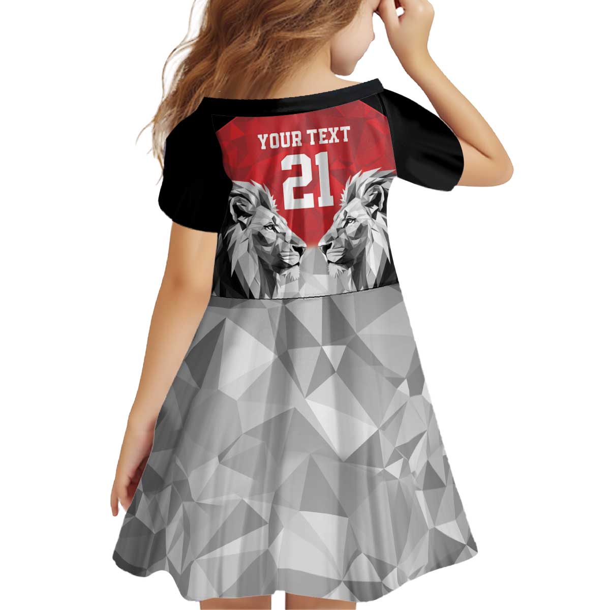 Kenya Rugby Custom Kid Short Sleeve Dress Red Kenyan 22-23 Motif - Wonder Print Shop