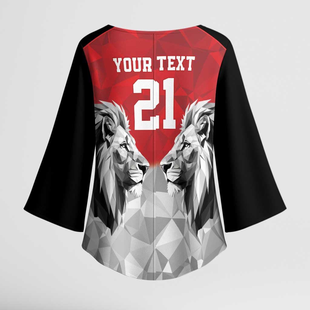 Kenya Rugby Custom Kimono Sleeve Blouse Red Kenyan 22-23 Motif - Wonder Print Shop